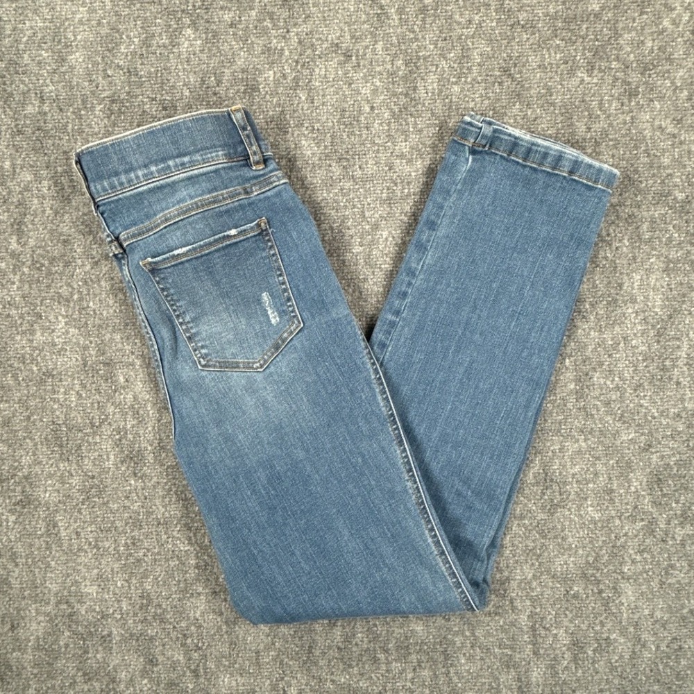 Spanx Womens Medium Ankle Jean-ish Leggings Blue High Rise Pull On Jeans
